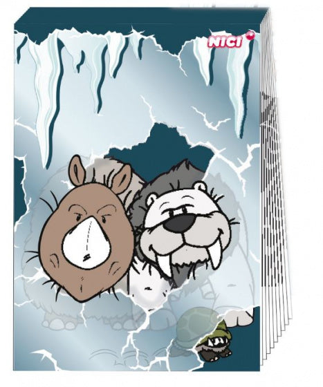 schrijfblok Stone Age Friends 10 x 15 cm papier blauw