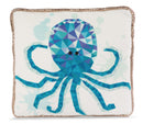 octopuskussen Atlantic Friends 30 x 30 cm pluche wit/blauw