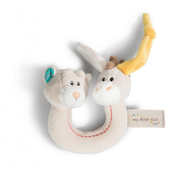 rammelaar Donkey Muli & Bear Taps 10 x 10 cm pluche wit