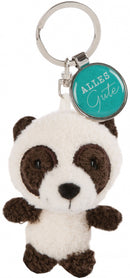 sleutelhanger Alles Gute junior 7 cm pluche zwart/turquoise