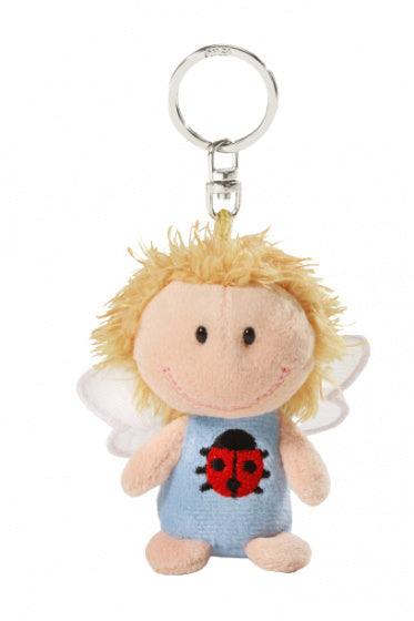sleutelhanger Beschermengel junior 7 cm pluche blauw