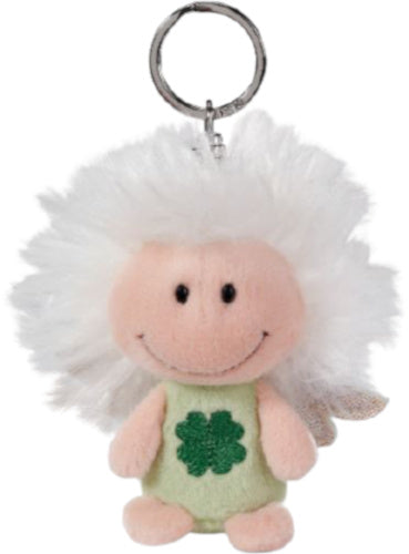 sleutelhanger Beschermengel junior 7 cm pluche groen/beige
