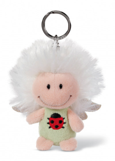 sleutelhanger Beschermengel junior 7 cm pluche beige/groen