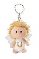 sleutelhanger Beschermengel junior 7 cm pluche wit/goud