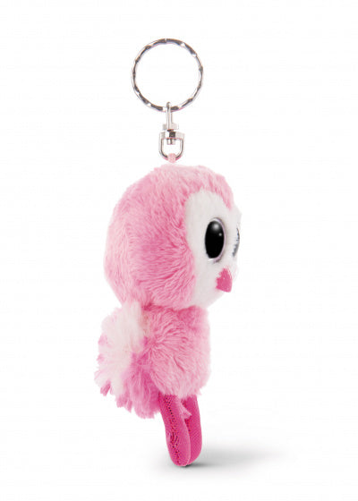 sleutelhanger Glubschis flamingo junior 9 cm pluche roze