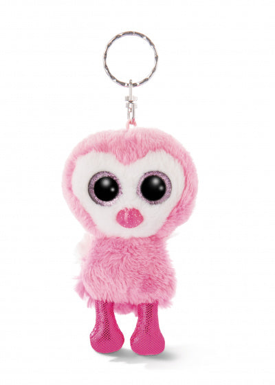 sleutelhanger Glubschis flamingo junior 9 cm pluche roze