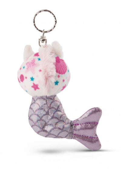 sleutelhanger Glubschis junior 11 cm pluche zilver