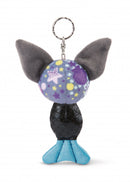 sleutelhanger Glubschis junior 12 cm pluche blauw/zwart