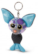 sleutelhanger Glubschis junior 12 cm pluche blauw/zwart