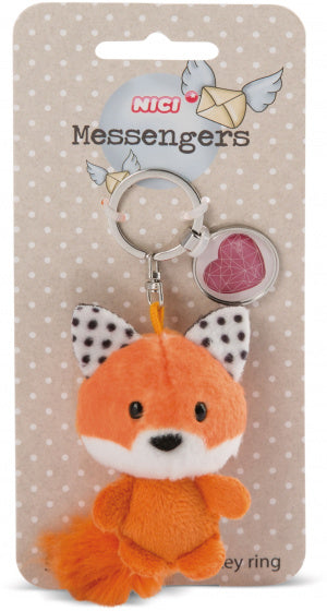Nici Pluchen Sleutelhanger Vos met Hartje, 7cm