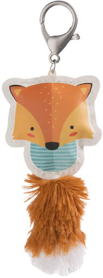 sleutelhanger panda junior 12 cm kunstleer oranje
