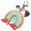 sleutelhanger Rainbow Yin & Yang 6 x 5 cm polyurethaan