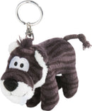 sleutelhanger Sabretooth Tiger junior 10 cm pluche grijs