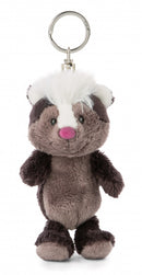 sleutelhanger stinkdier junior 10 cm pluche/polyester bruin