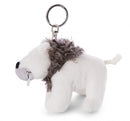 sleutelhanger sabeltandijsbeer junior 11 cm polyester wit