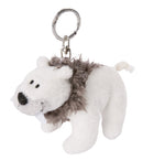 sleutelhanger sabeltandijsbeer junior 11 cm polyester wit