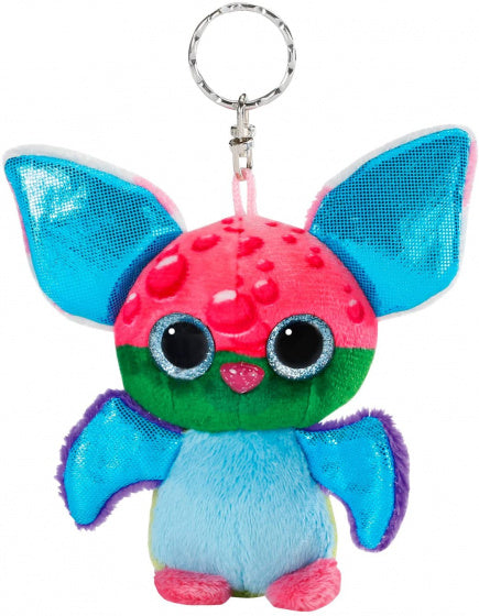 sleutelhanger vleermuis junior 9 cm pluche blauw/roze