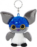 sleutelhanger vleermuis junior 9 cm pluche blauw/grijs