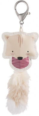 sleutelhanger vos junior 12 cm kunstleer beige