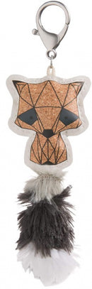 sleutelhanger wasbeer grafisch junior 12 cm kunstleer bruin