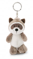 sleutelhanger wasbeer junior 10 cm pluche/polyester bruin
