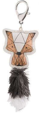 sleutelhanger wasbeer junior 12 cm kunstleer bruin/zwart