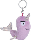 sleutelhanger Narwhale Traud junior 10 cm pluche paars