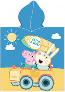 badponcho Peppa Pig 50 x 115 cm katoen blauw/geel