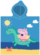 badponcho Peppa Pig 50 x 115 cm katoen blauw/geel