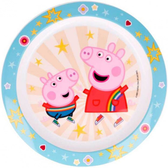 bord Peppa Pig junior 22 cm lichtblauw/wit