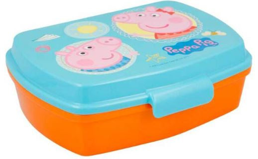 broodtrommel Peppa Pig junior 17 x 14 cm blauw