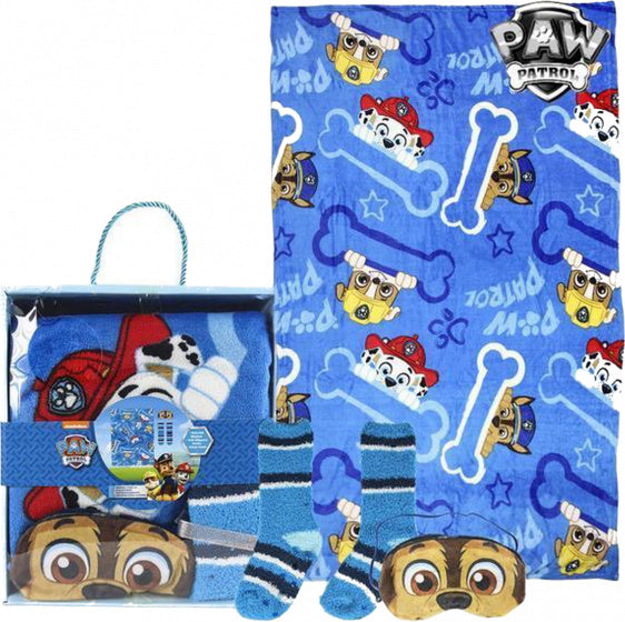 cadeauset Paw Patrol junior 160 cm fleece blauw