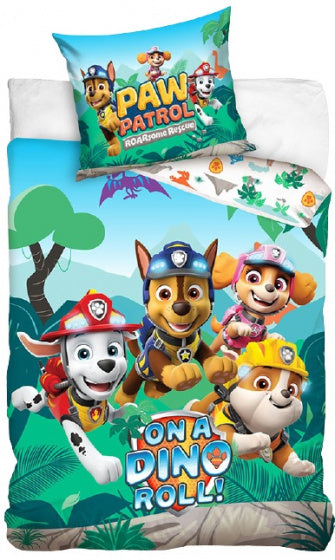 dekbedovertrek Paw Patrol 140 x 200 cm blauw/groen
