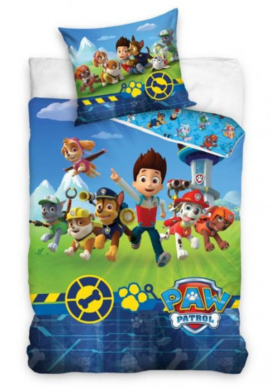dekbedovertrek Paw Patrol 140 x 200 cm fiber blauw