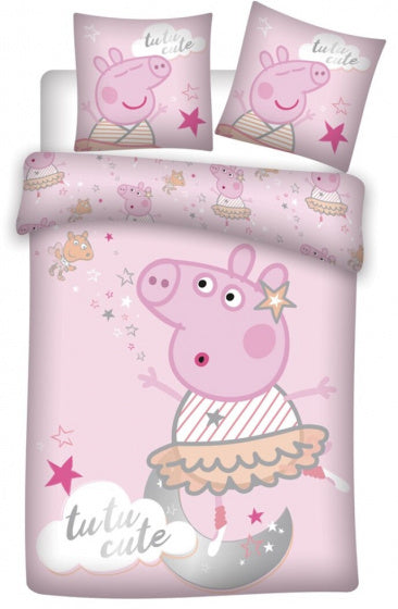 dekbedovertrek Peppa Pig 140 x 200 cm roze