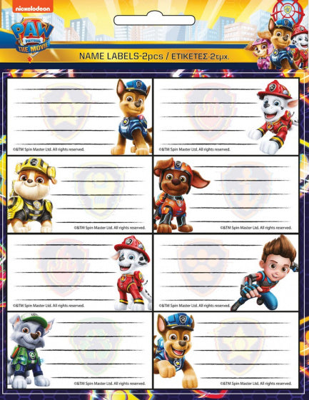 etiketten Paw Patrol junior papier wit 16 stuks