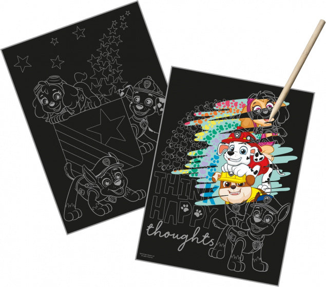 krasplaten Paw Patrol junior papier zwart 3-delig
