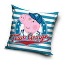 kussen Team George 40 x 40 cm katoen blauw/wit