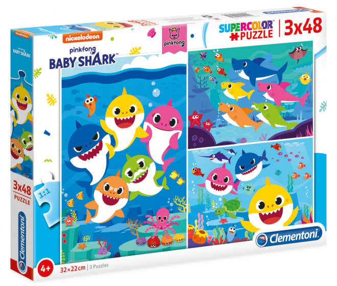 legpuzzel Baby Shark 3-in-1 karton 144 stukjes