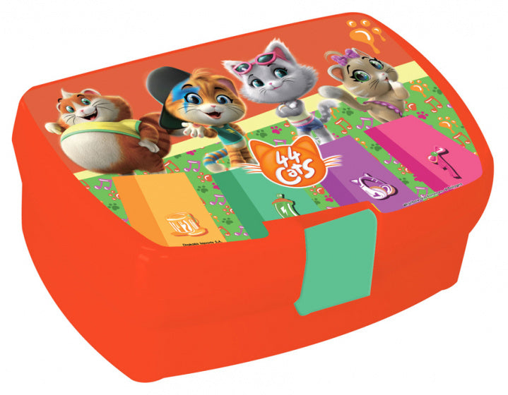 lunchset 44 Cats junior 16 x 11 cm oranje 2-delig
