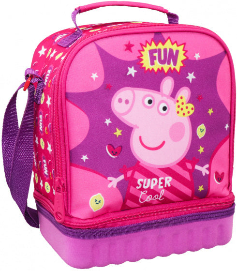 lunchtas junior 24 x 20 cm polyester roze/paars