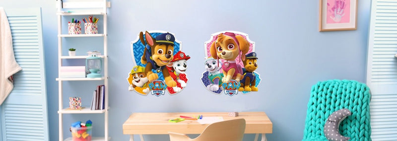 muurstickers Paw Patrol schild 2 stickervellen
