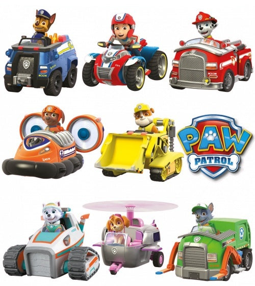 muurstickers Paw Patrol voertuigen 2 stickervellen