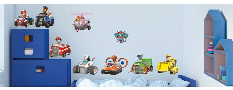 muurstickers Paw Patrol voertuigen 2 stickervellen