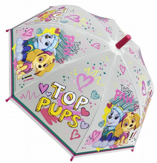 paraplu Paw Patrol meisjes 38 cm polyester wit
