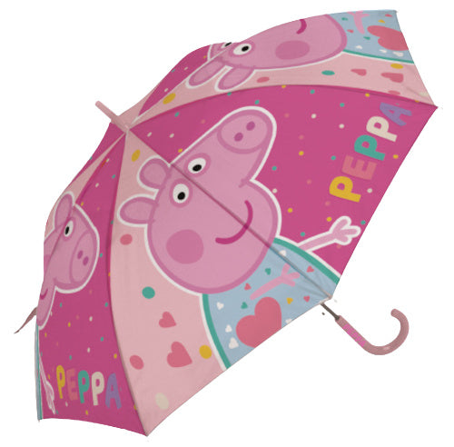 paraplu Peppa Pig junior 48 cm polyester donkerroze