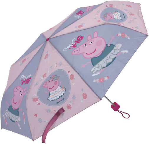 paraplu Peppa Pig junior 52 cm polyester lila/roze