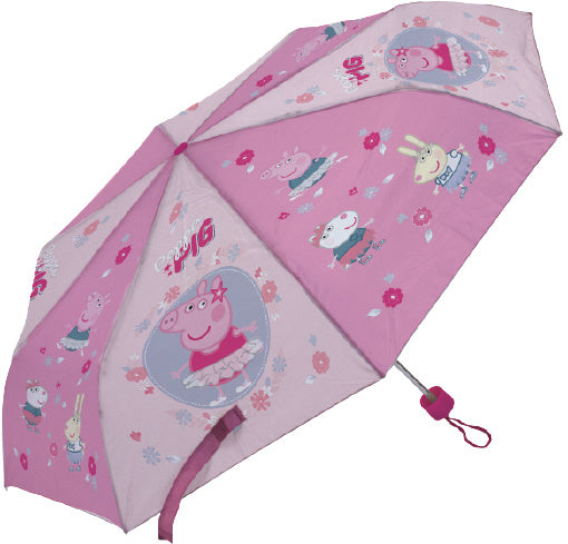 paraplu Peppa Pig junior 52 cm polyester roze