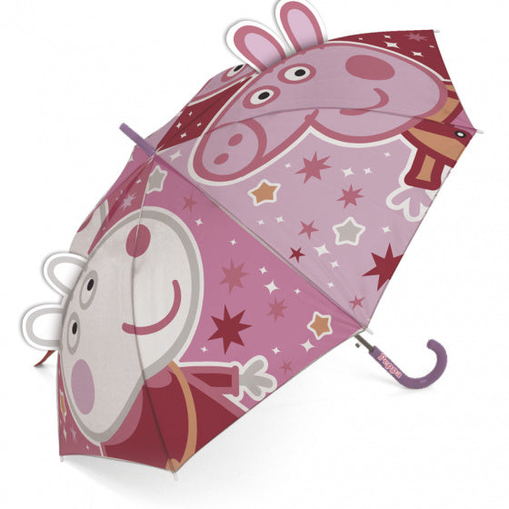 paraplu Peppa Pig & Suzy Schaap junior 48 cm roze