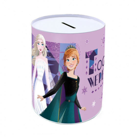 spaarpot Frozen 2 junior 10 x 15 cm staal paars